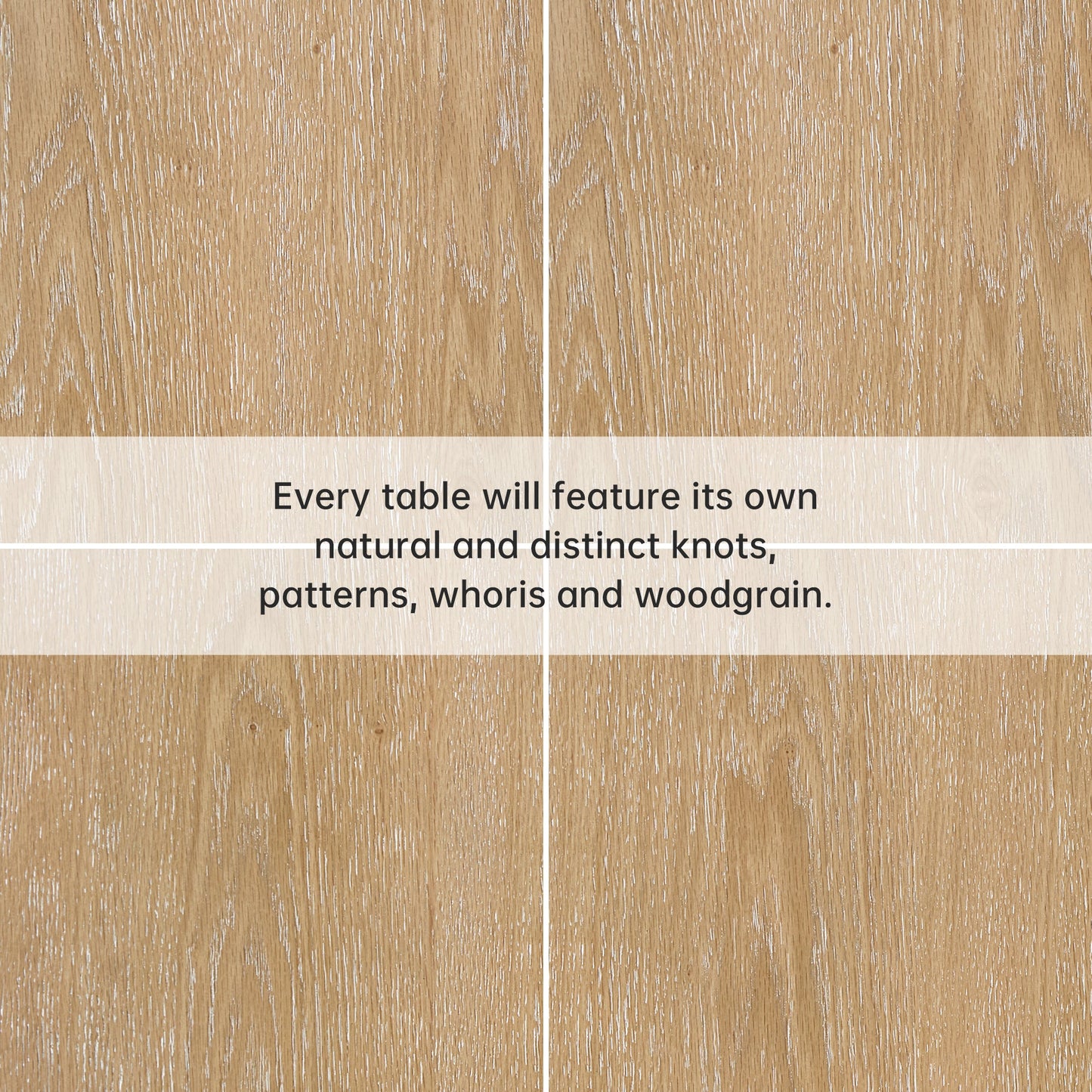 Edora Oak Dining Table Close-Up: Oak Veneer Detail, Natural Wood Grain Variations.