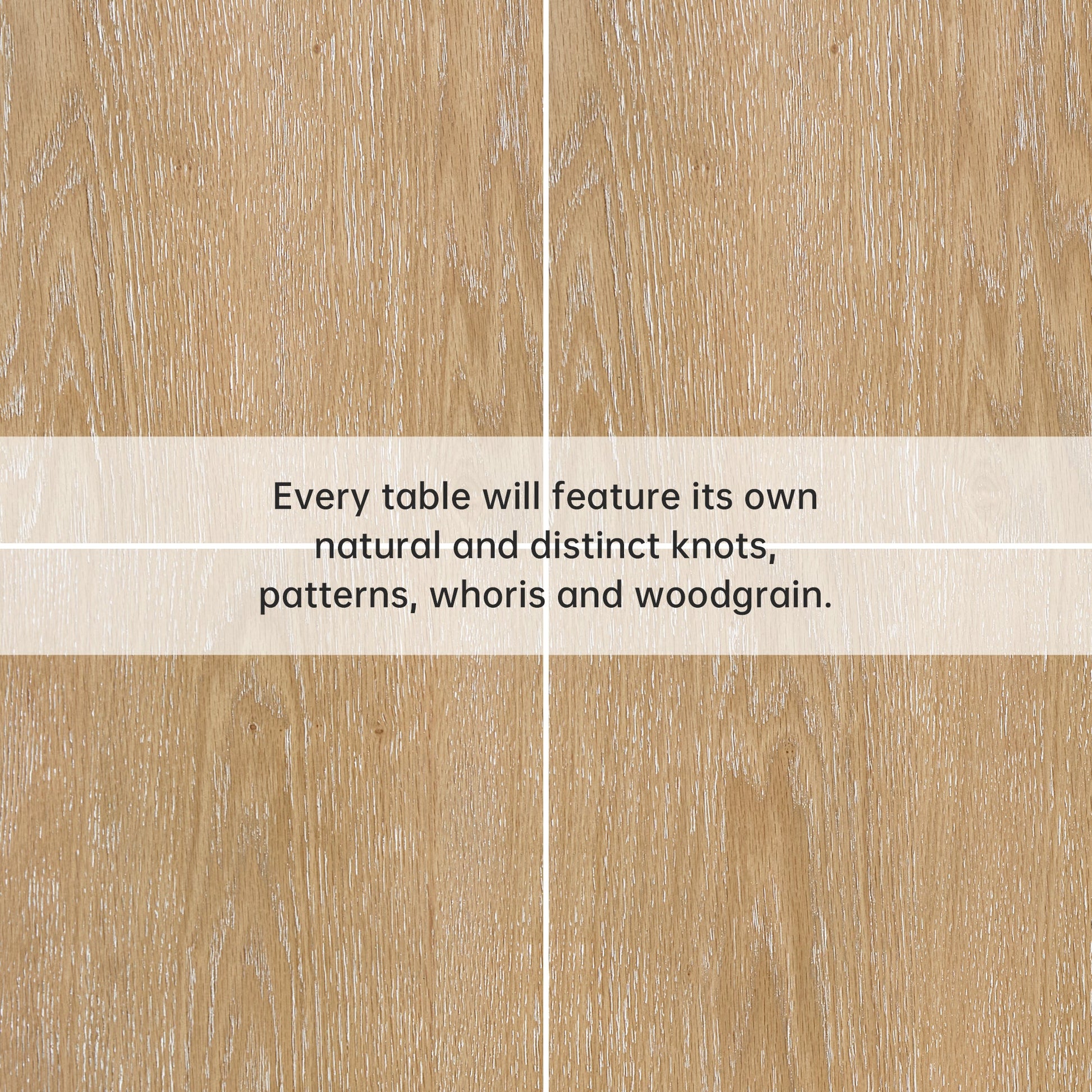 Edora Oak Dining Table Close-Up: Oak Veneer Detail, Natural Wood Grain Variations.