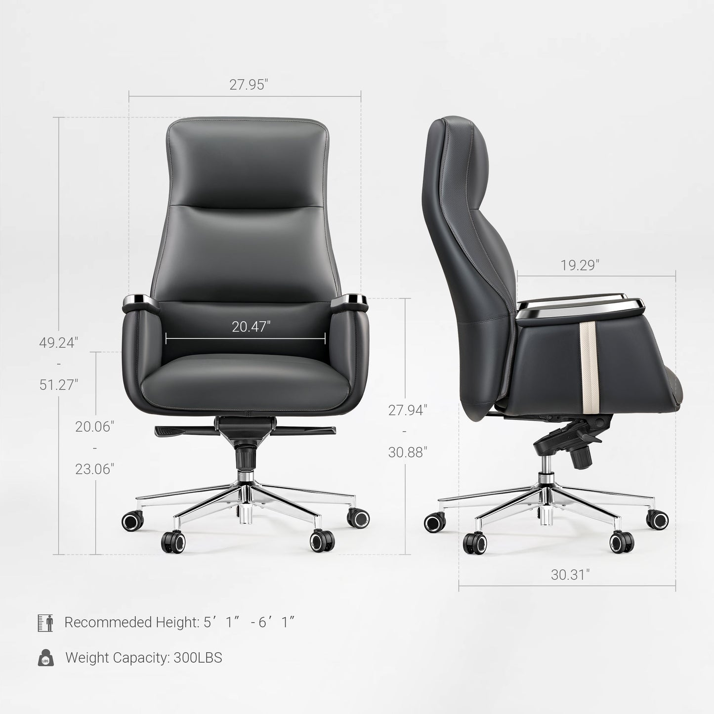 Sollievo Royal II Executive Office Chair, Silicone & Leather