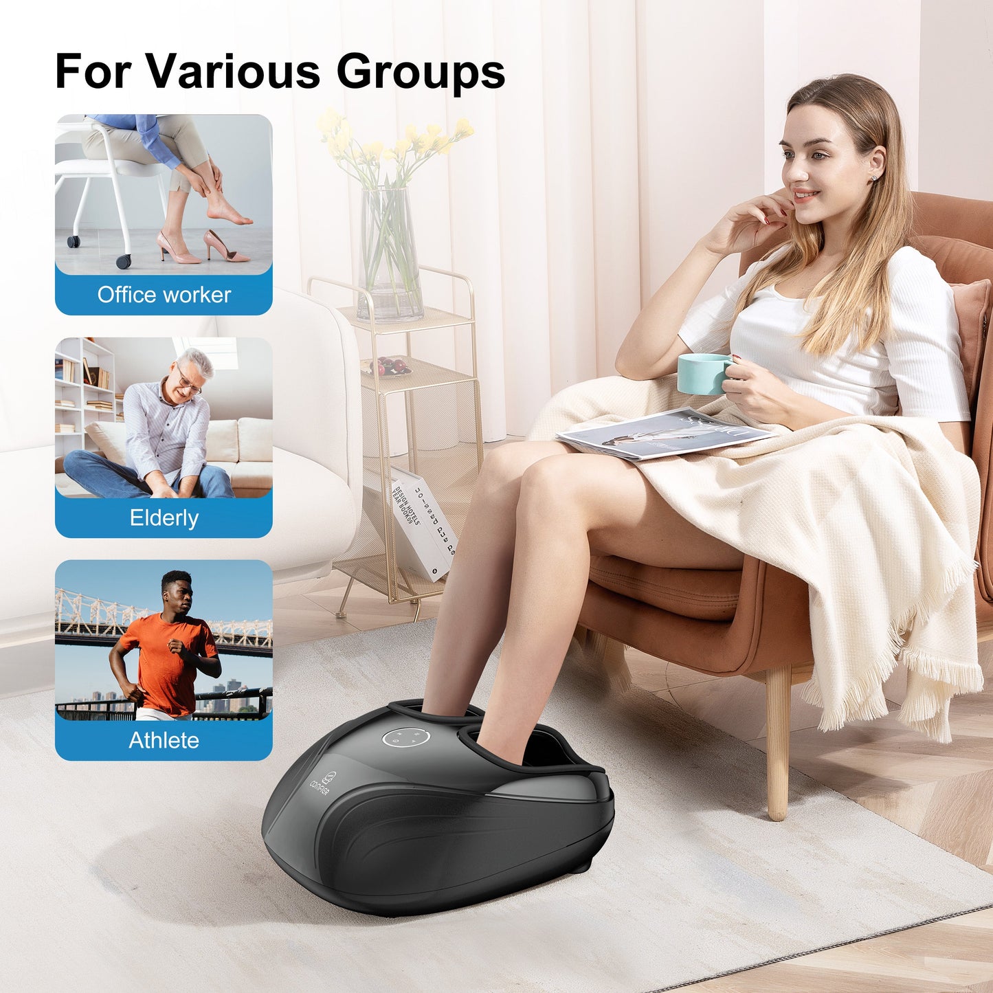 Sollievo Shiatsu Foot Massager (Fits Up to Men's Size 12)