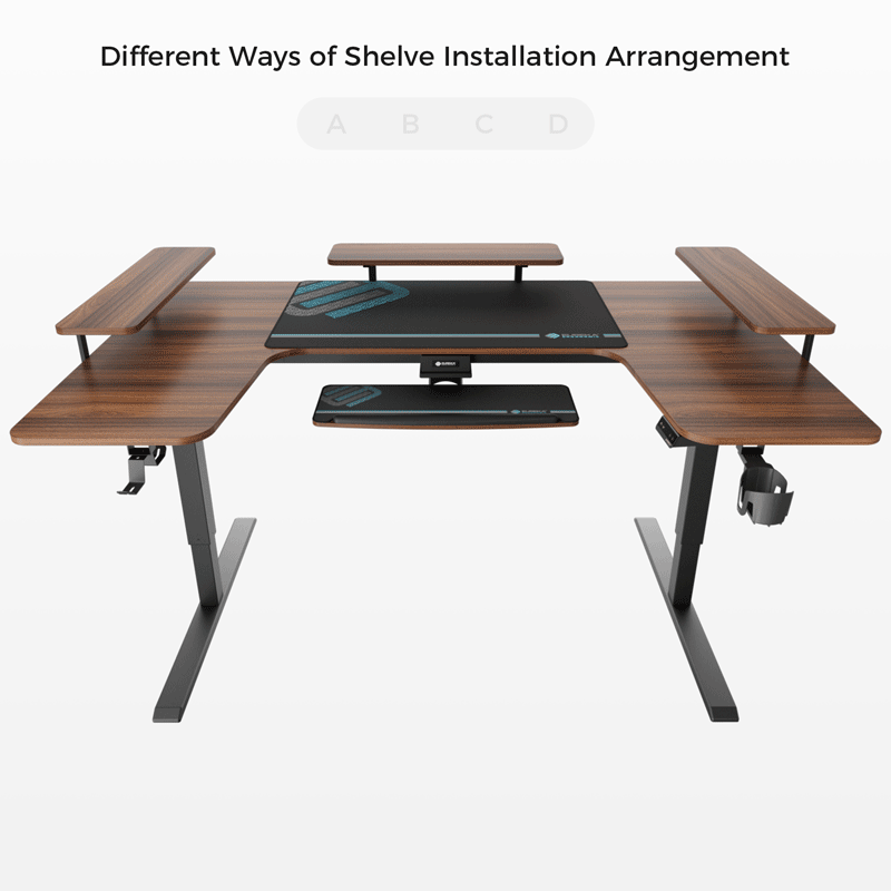 Sollievo U-Shaped Standing Desk with Accessories Set (74x23)