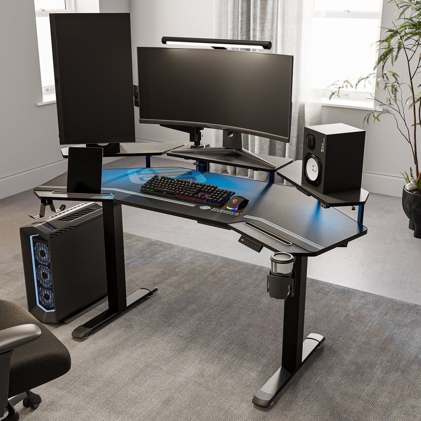 Sollievo Aero Pro Wing-Shaped Standing Desk, 63" x 23"