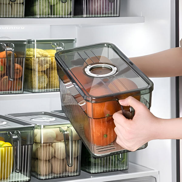 Sollievo Stackable Fridge Storage Bins with Ventilated Lids