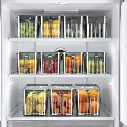 Sollievo Stackable Fridge Storage Bins with Ventilated Lids