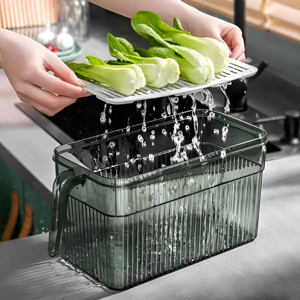 Sollievo Stackable Fridge Storage Bins with Ventilated Lids