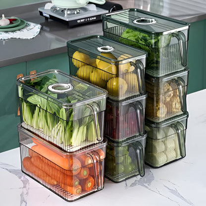 Sollievo Stackable Fridge Storage Bins with Ventilated Lids