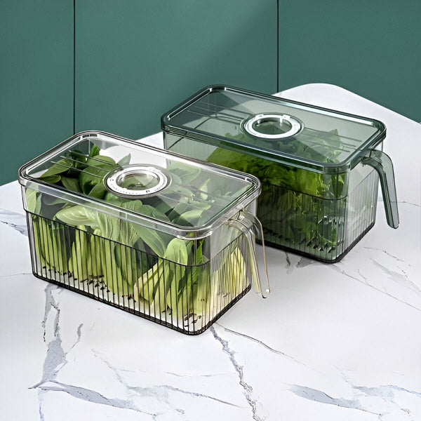 Sollievo Stackable Fridge Storage Bins with Ventilated Lids
