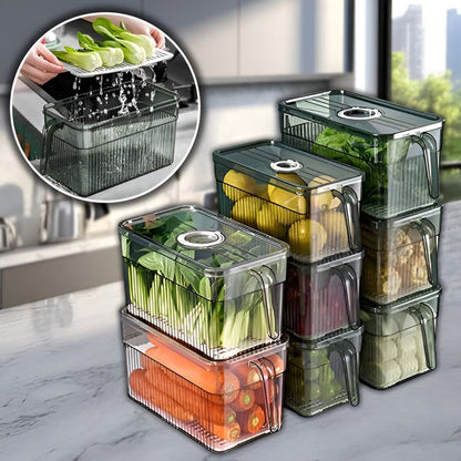 Sollievo Stackable Fridge Storage Bins with Ventilated Lids