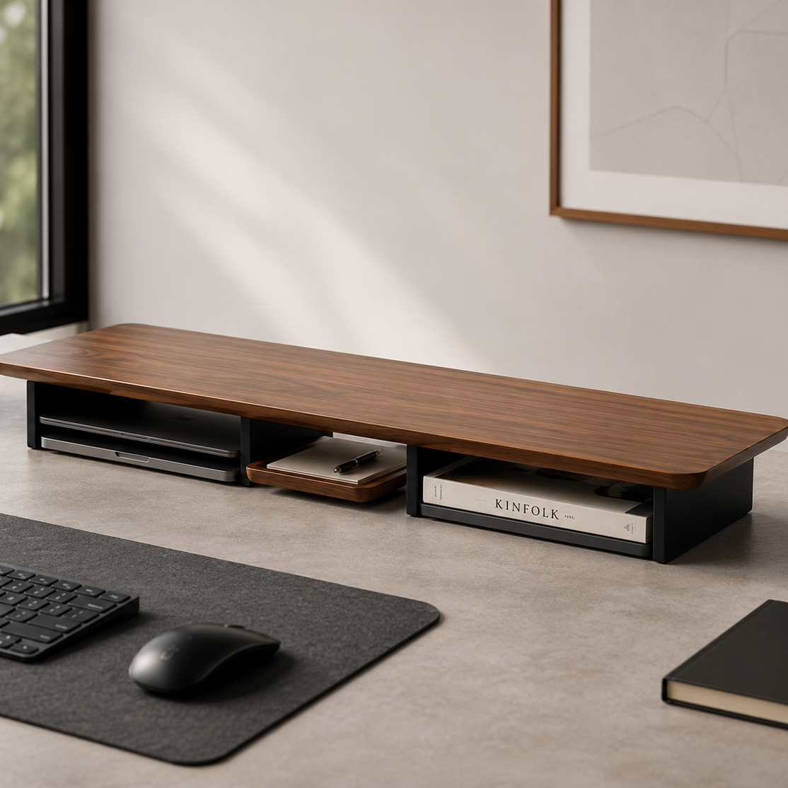 Sollievo Walnut Wood Monitor Stand