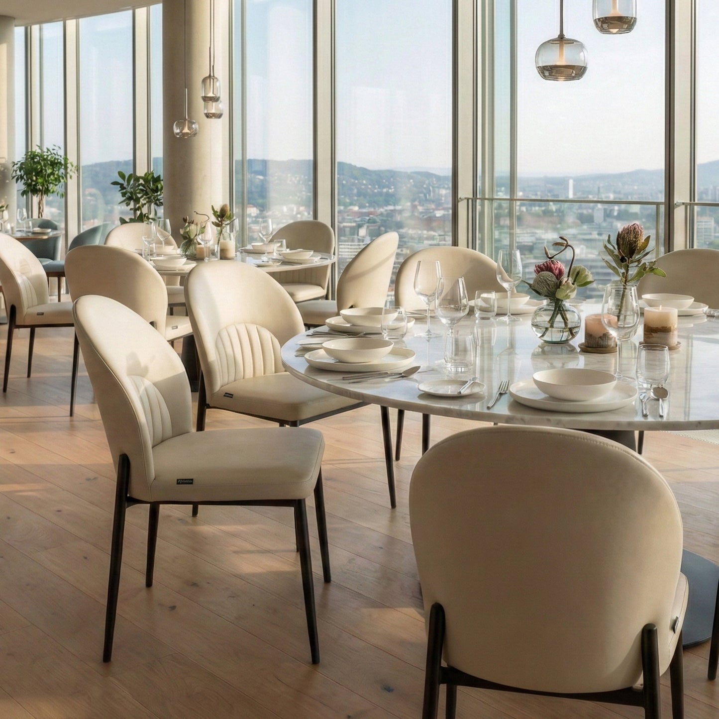 Sollievo Chic Off-White Dining Chairs, Set of 2