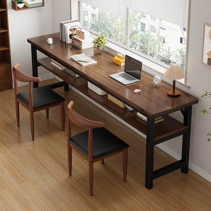 Sollievo Industrial Computer Desk with Storage Shelves