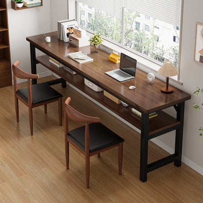 Sollievo Industrial Computer Desk with Storage Shelves