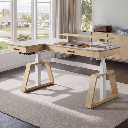 Sollievo Ark Pro L-Shaped Standing Desk (Sintered Stone, 63x23)
