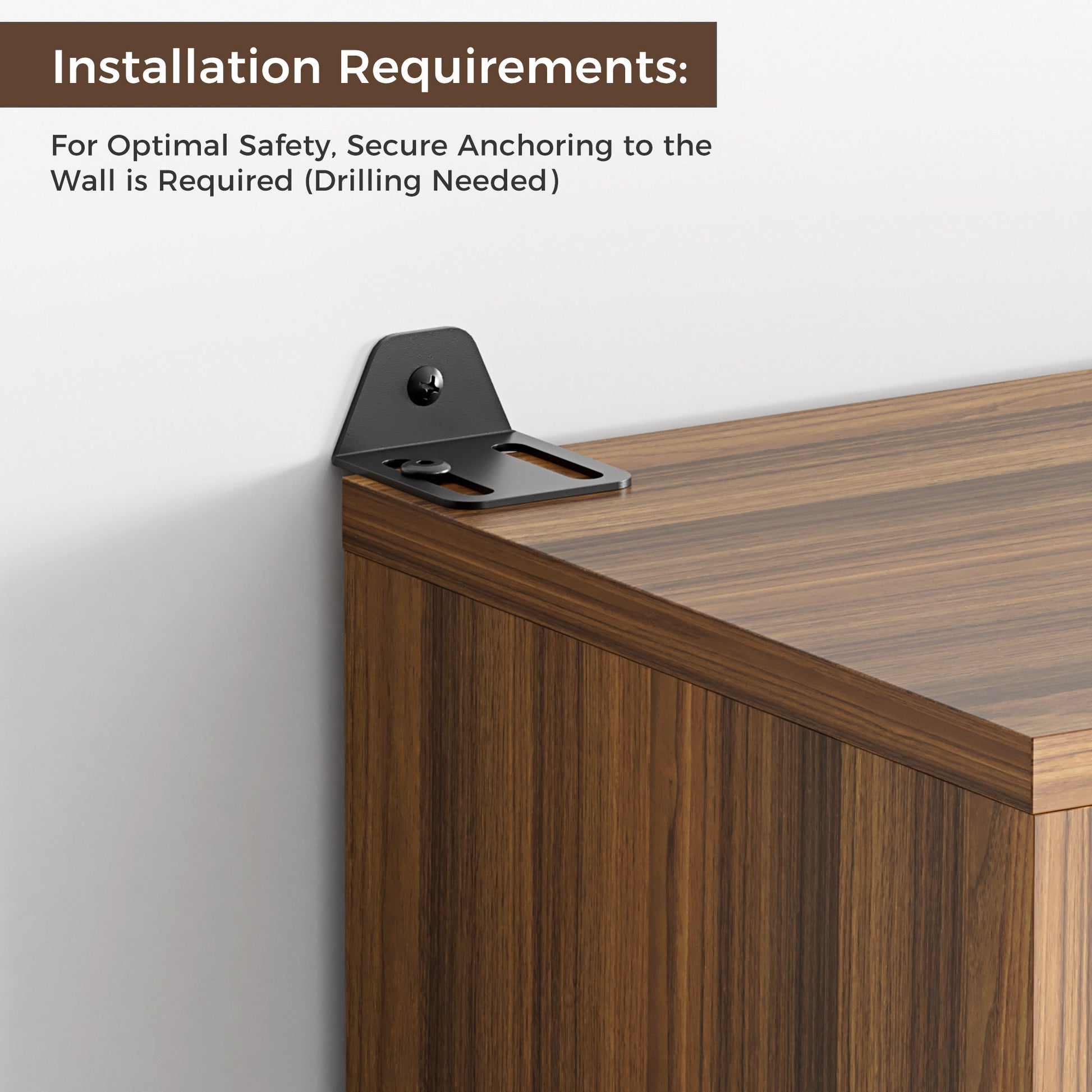 Eureka Ergonomic Bookshelf Installation, Secure Wall Anchoring With Drilling Required for Optimal Safety.