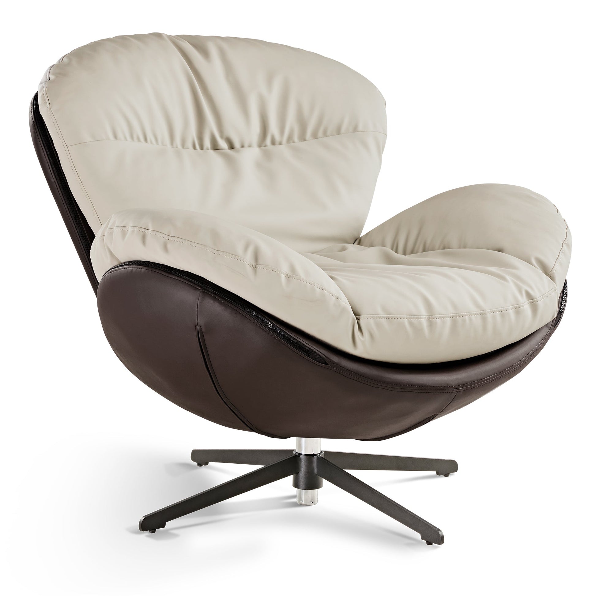 Alexia Comfy Swivel Lounge Chair in Gray, Modern Design and Comfortable With Ergonomic Support.