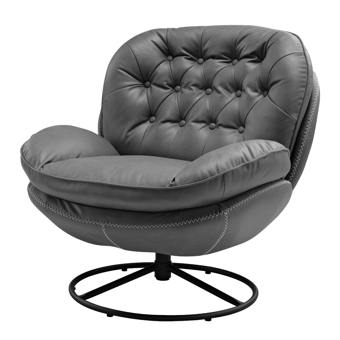 Eureka Ergonomic Camden Stylish Swivel Lounge Chair, Gray