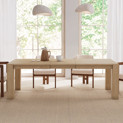 Edora Oak Extendable Dining Table, Oak Veneer, Minimalist Design for Modern Dining. Fits Farmhouse, Scandinavian Decor.