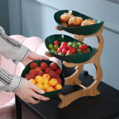 Sollievo Multi-Tiered Wooden Fruit Bowl