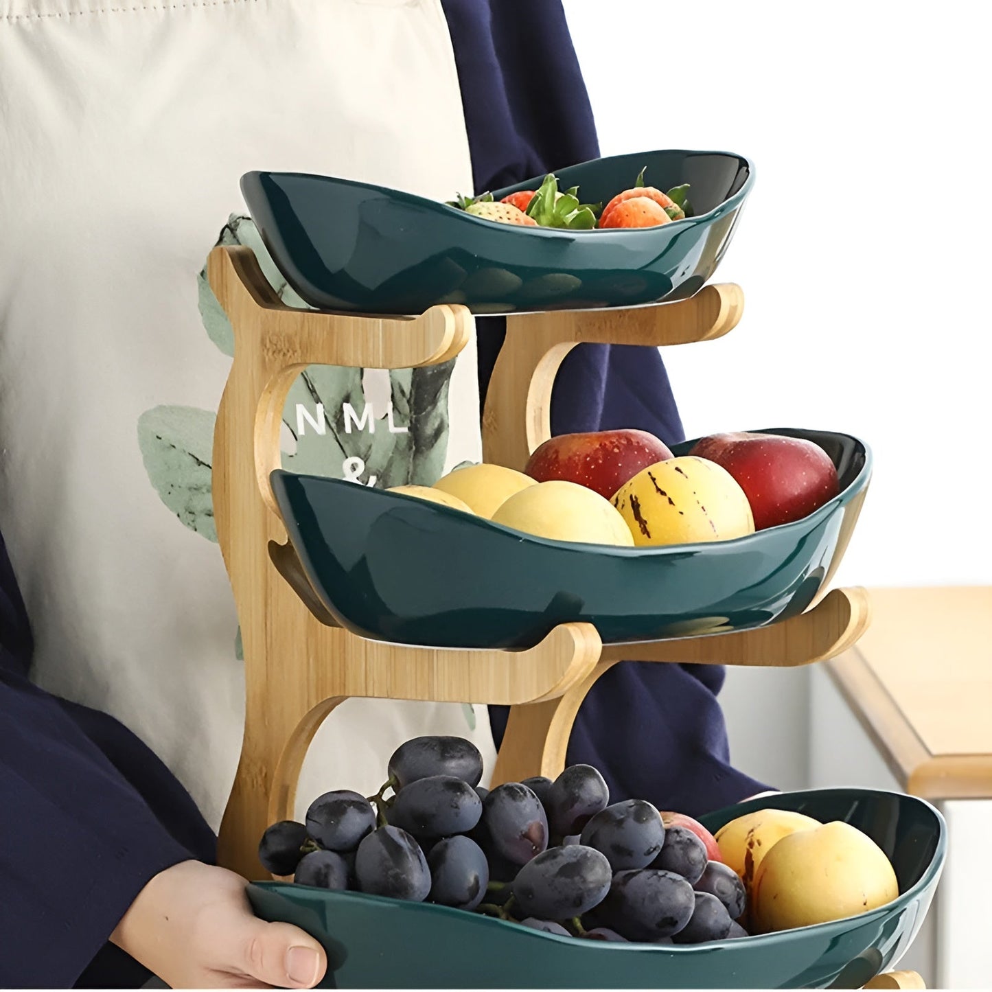 Sollievo Multi-Tiered Wooden Fruit Bowl