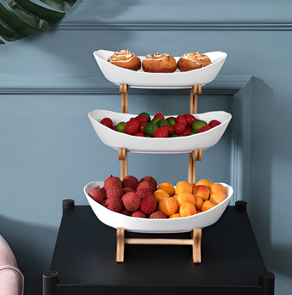 Sollievo Multi-Tiered Wooden Fruit Bowl