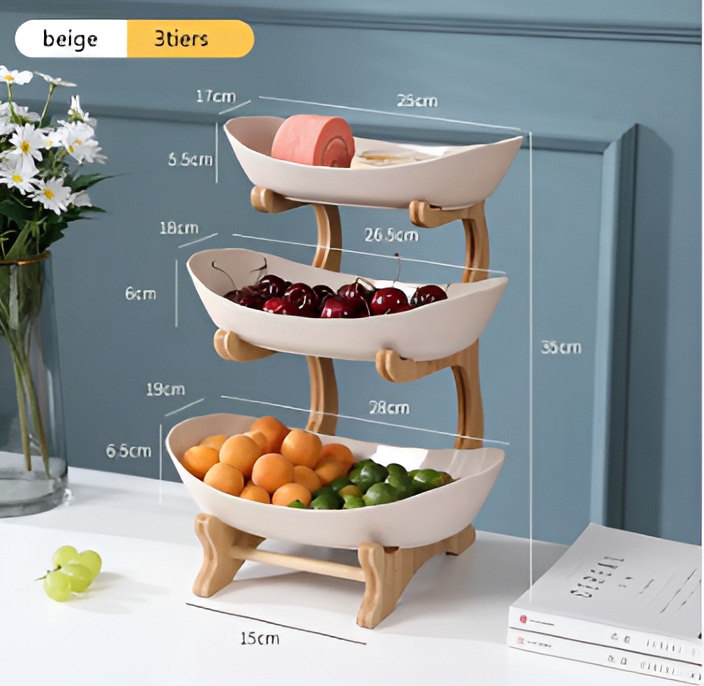 Sollievo Multi-Tiered Wooden Fruit Bowl