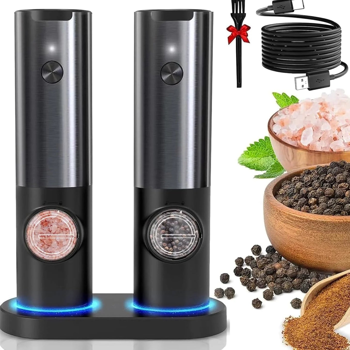 Sollievo Elegant Electric Salt and Pepper Mill