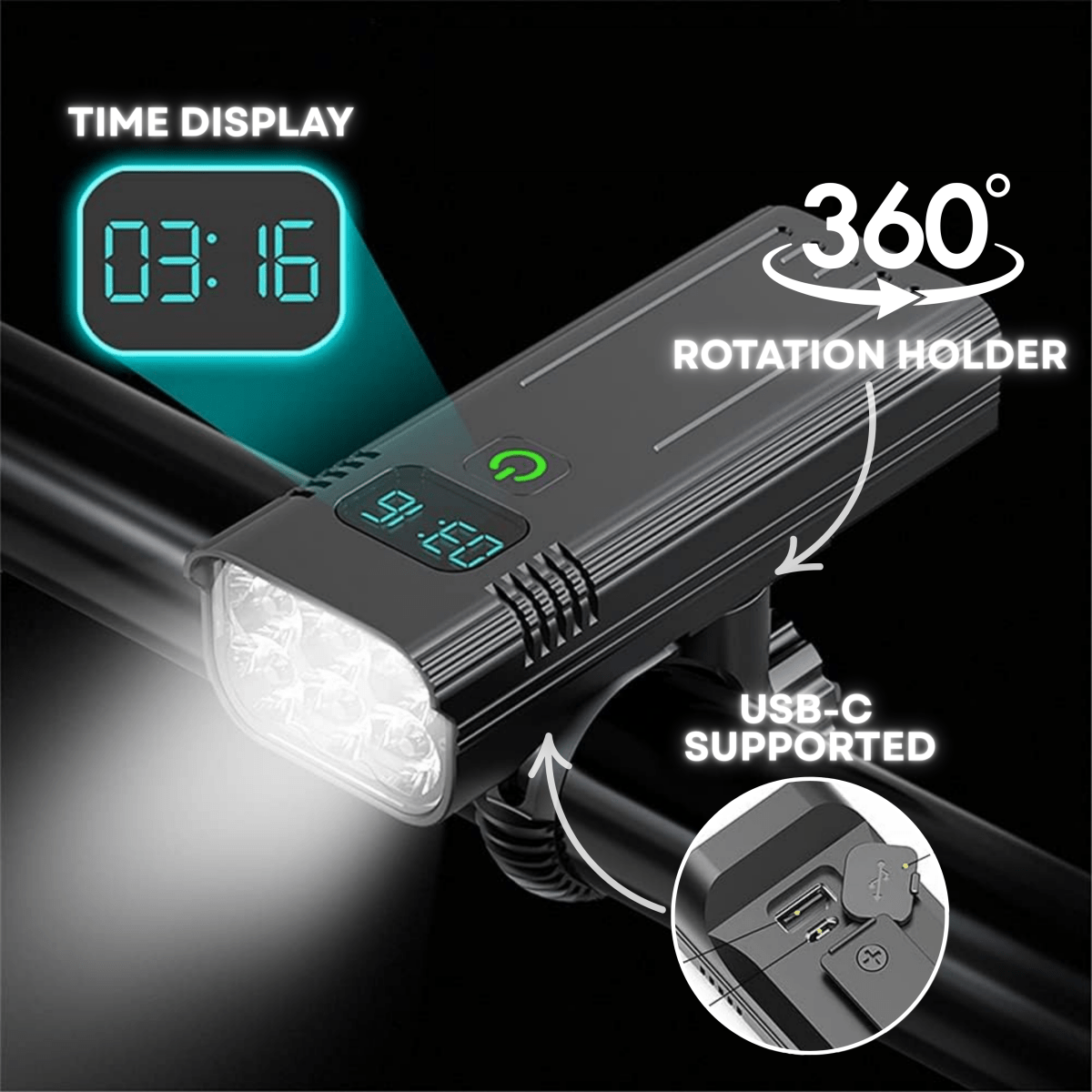 Sollievo 5000 Lumen Rechargeable Bike Light
