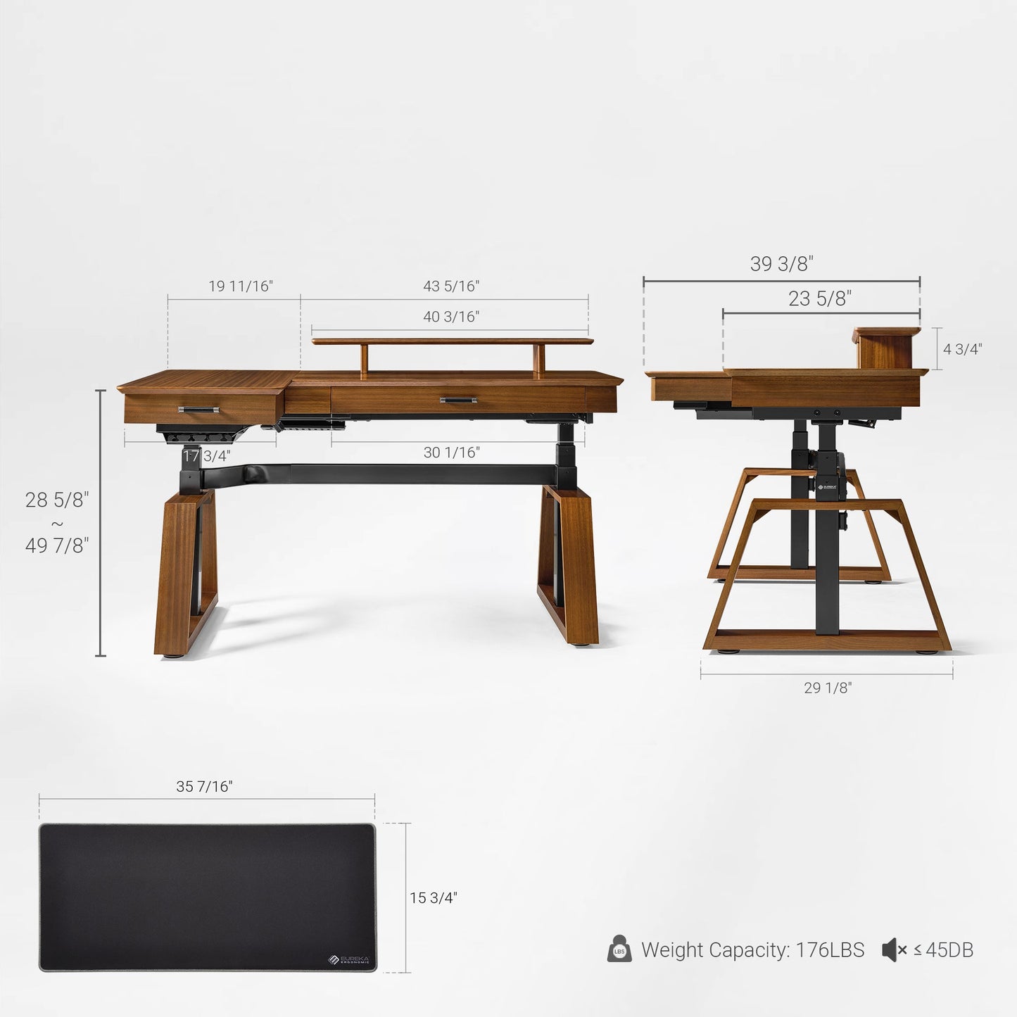 Sollievo Ark Pro L-Shaped Standing Desk (Sintered Stone, 63x23)