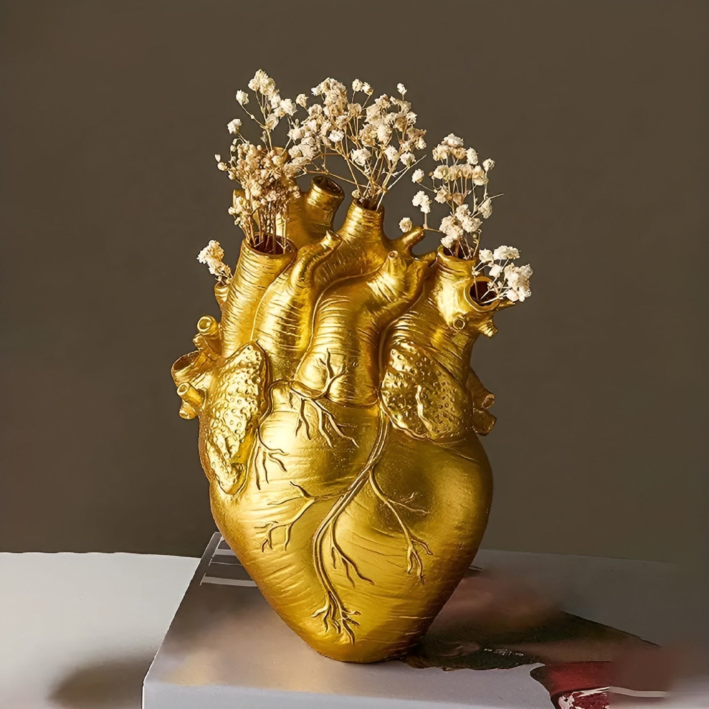 Sollievo Bamboo & Wood Heart-Shaped Vase