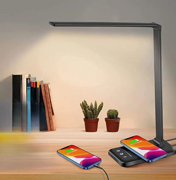 Sollievo Adjustable LED Desk Lamp with Wireless Charging