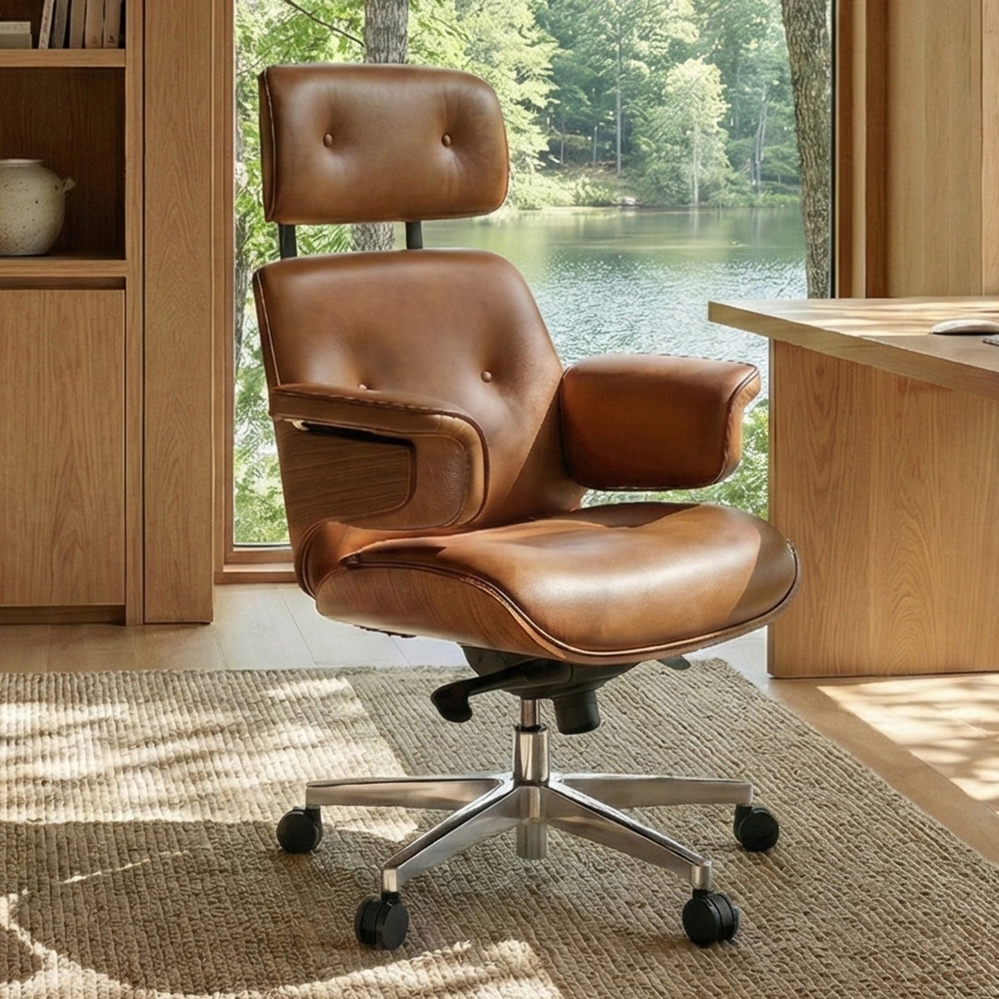 Eureka Ergonomic Mathias Executive Office Chair Brown Front Veiw 2