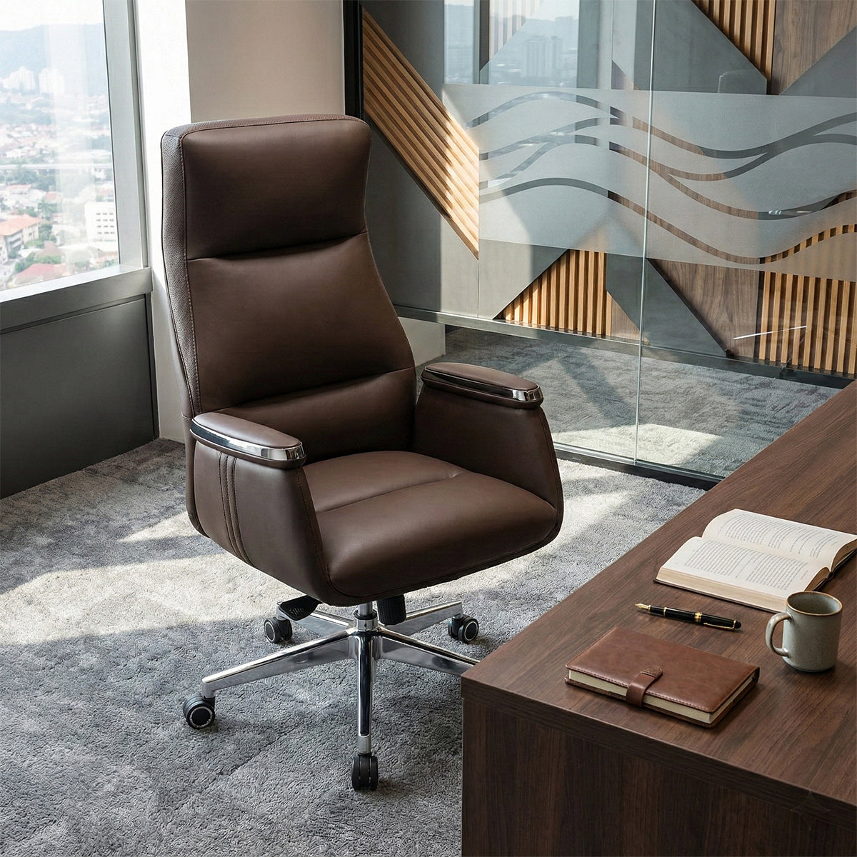 Sollievo Royal II Executive Office Chair, Silicone & Leather