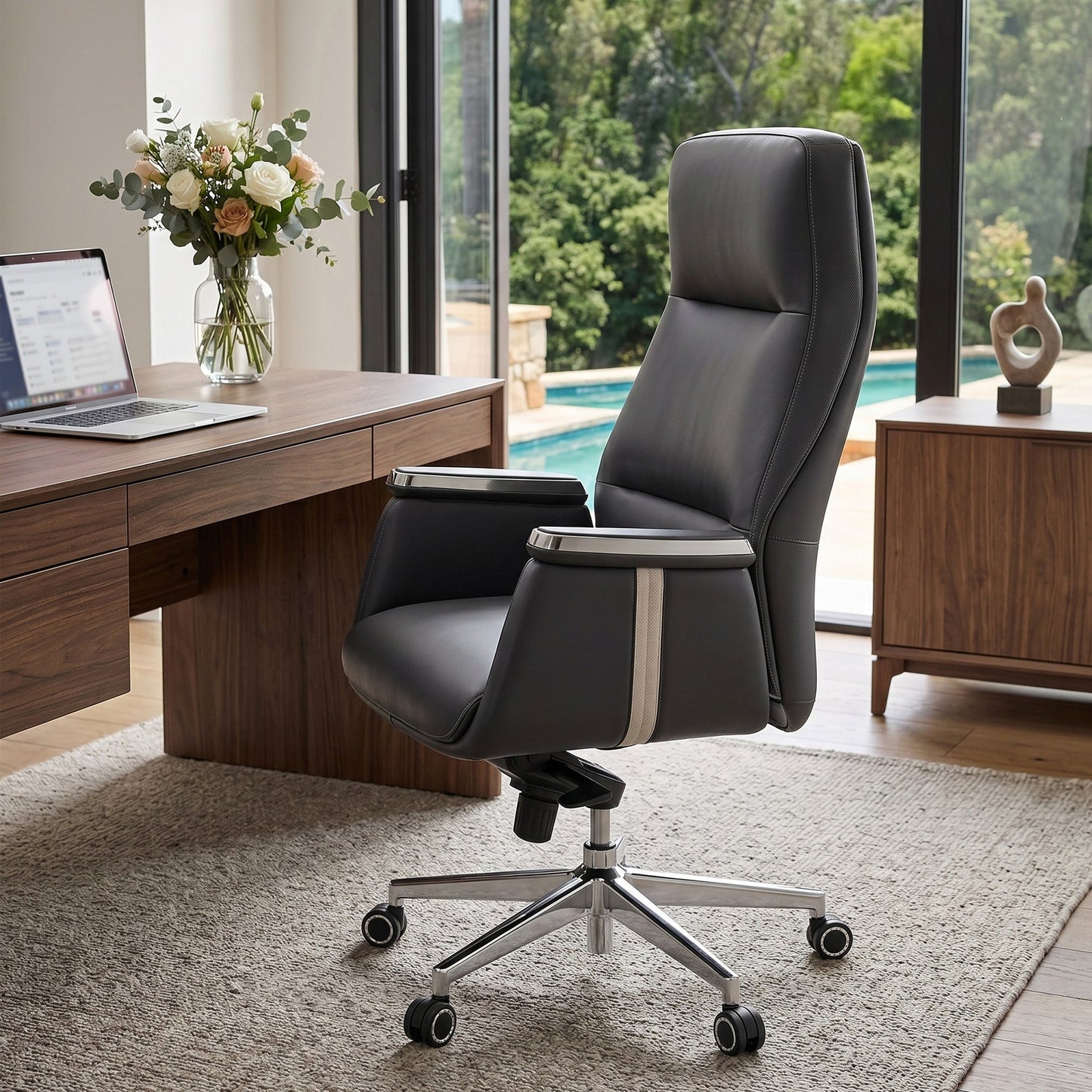 Sollievo Royal II Executive Office Chair, Silicone & Leather