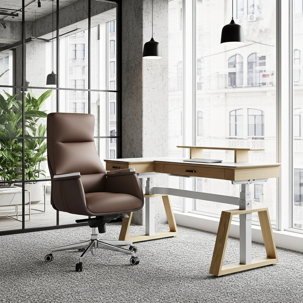 Sollievo Royal II Executive Office Chair, Silicone & Leather