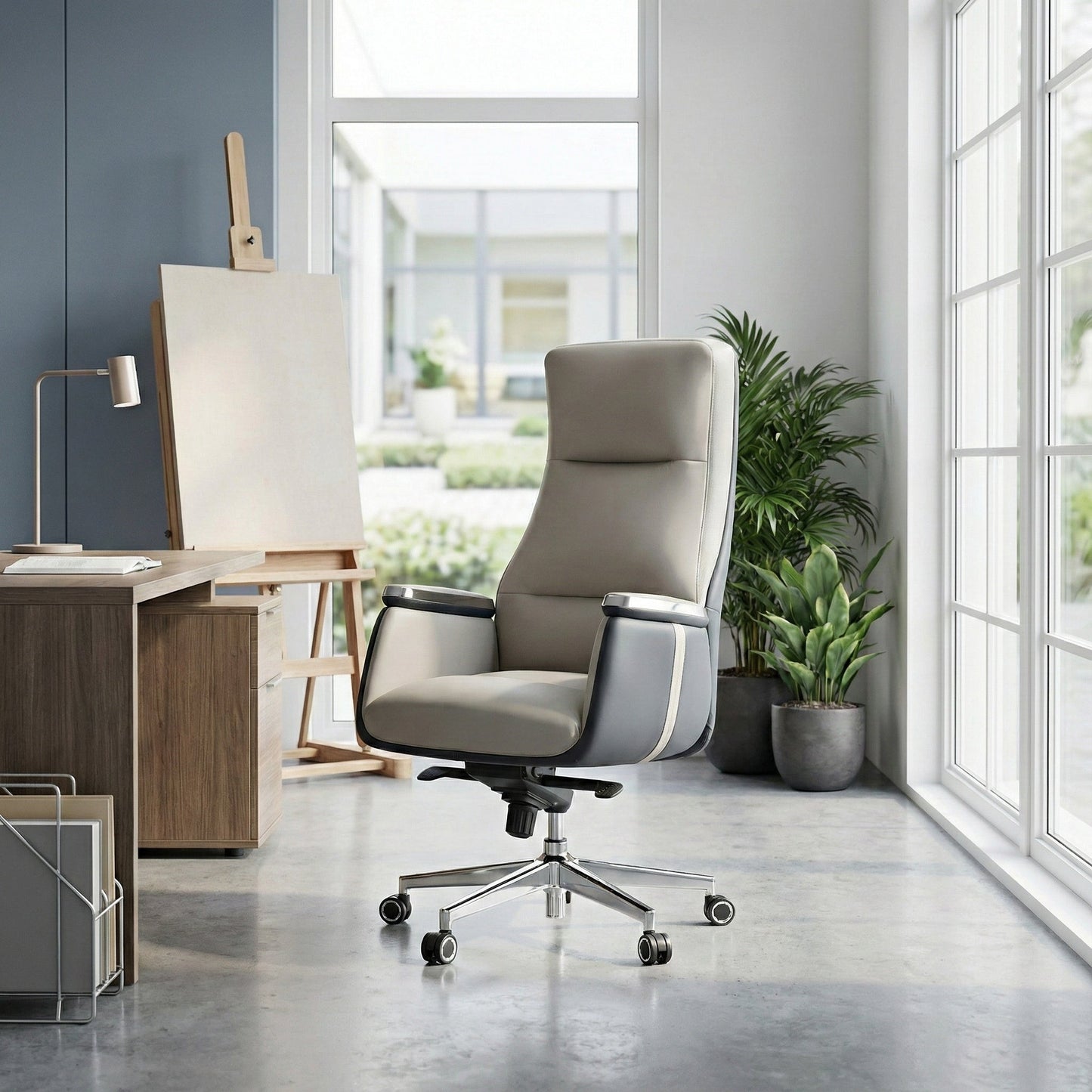 Sollievo Royal II Executive Office Chair, Silicone & Leather
