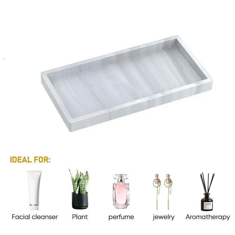 Sollievo Square Silicone Bathroom Tray Organizer
