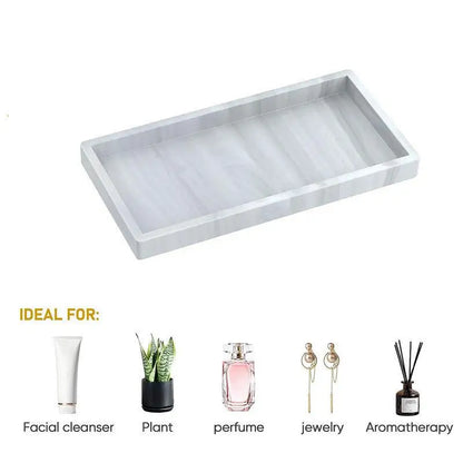 Sollievo Square Silicone Bathroom Tray Organizer
