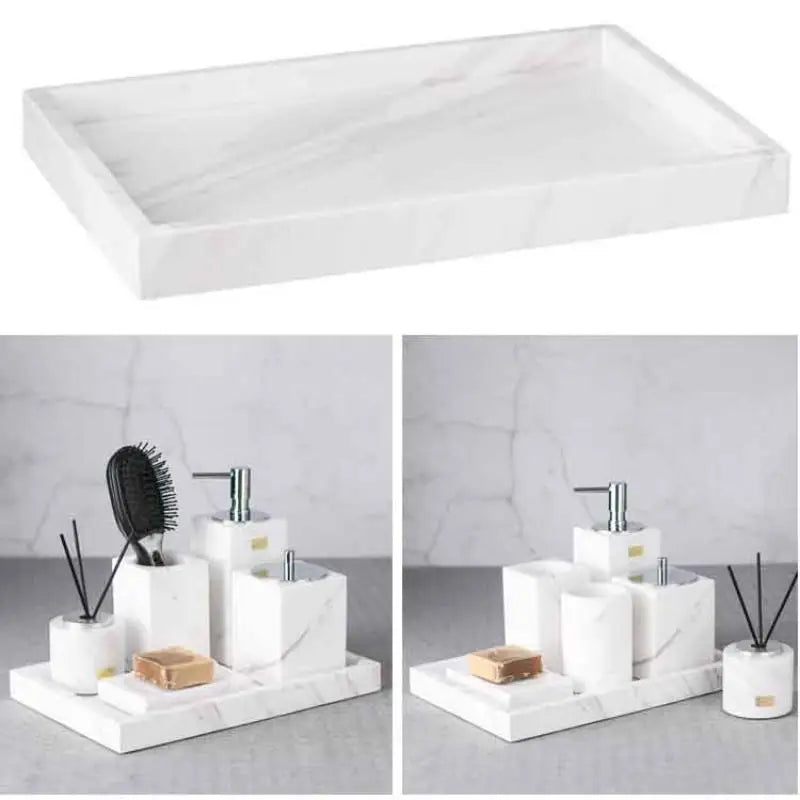 Sollievo Square Silicone Bathroom Tray Organizer