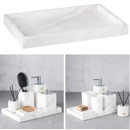 Sollievo Square Silicone Bathroom Tray Organizer