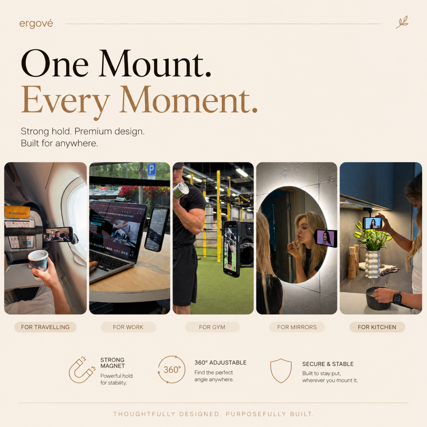 Sollievo MagSafe Phone Mount with Weighted Base