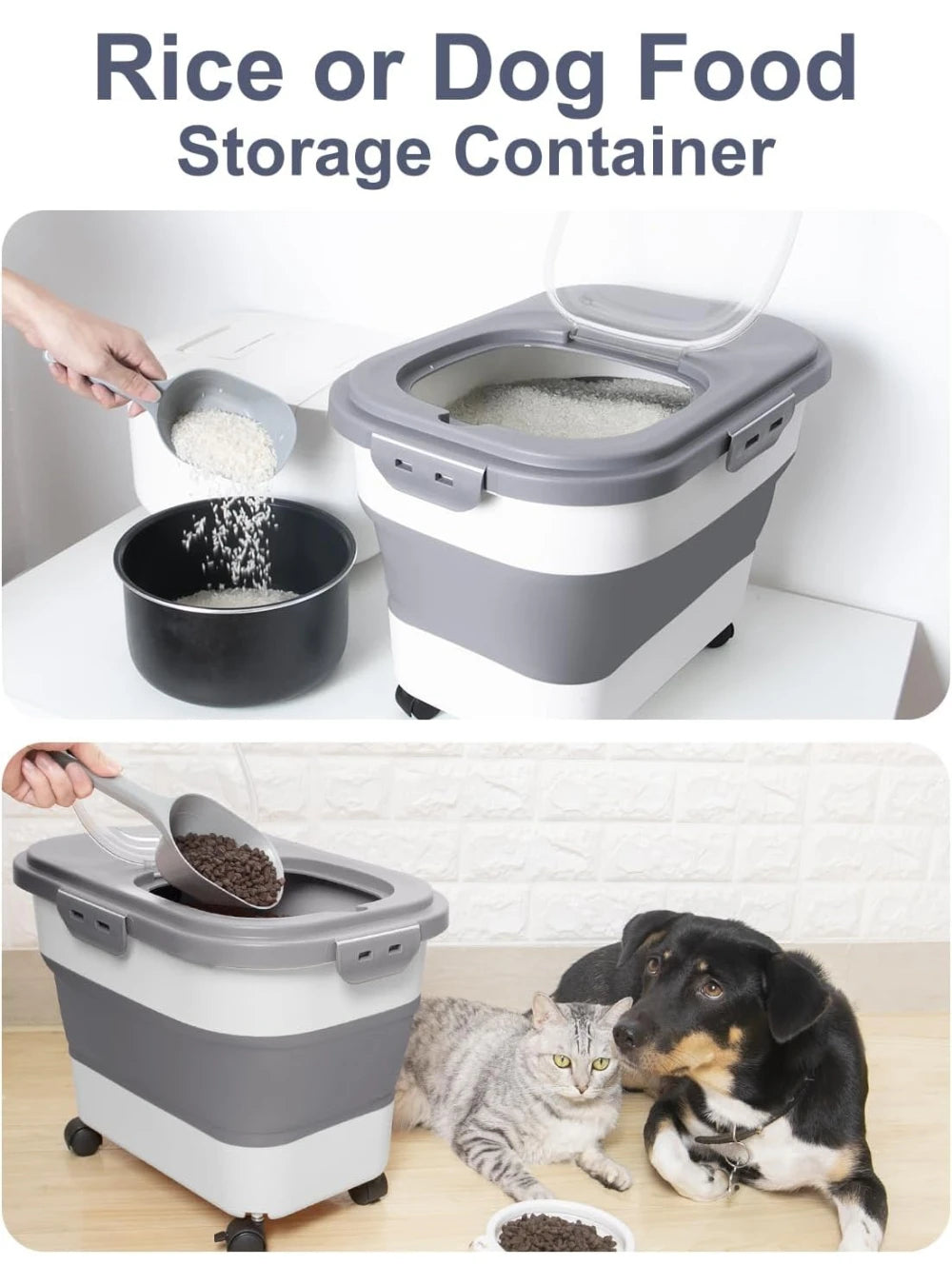 Sollievo Foldable Rolling Food Storage Container