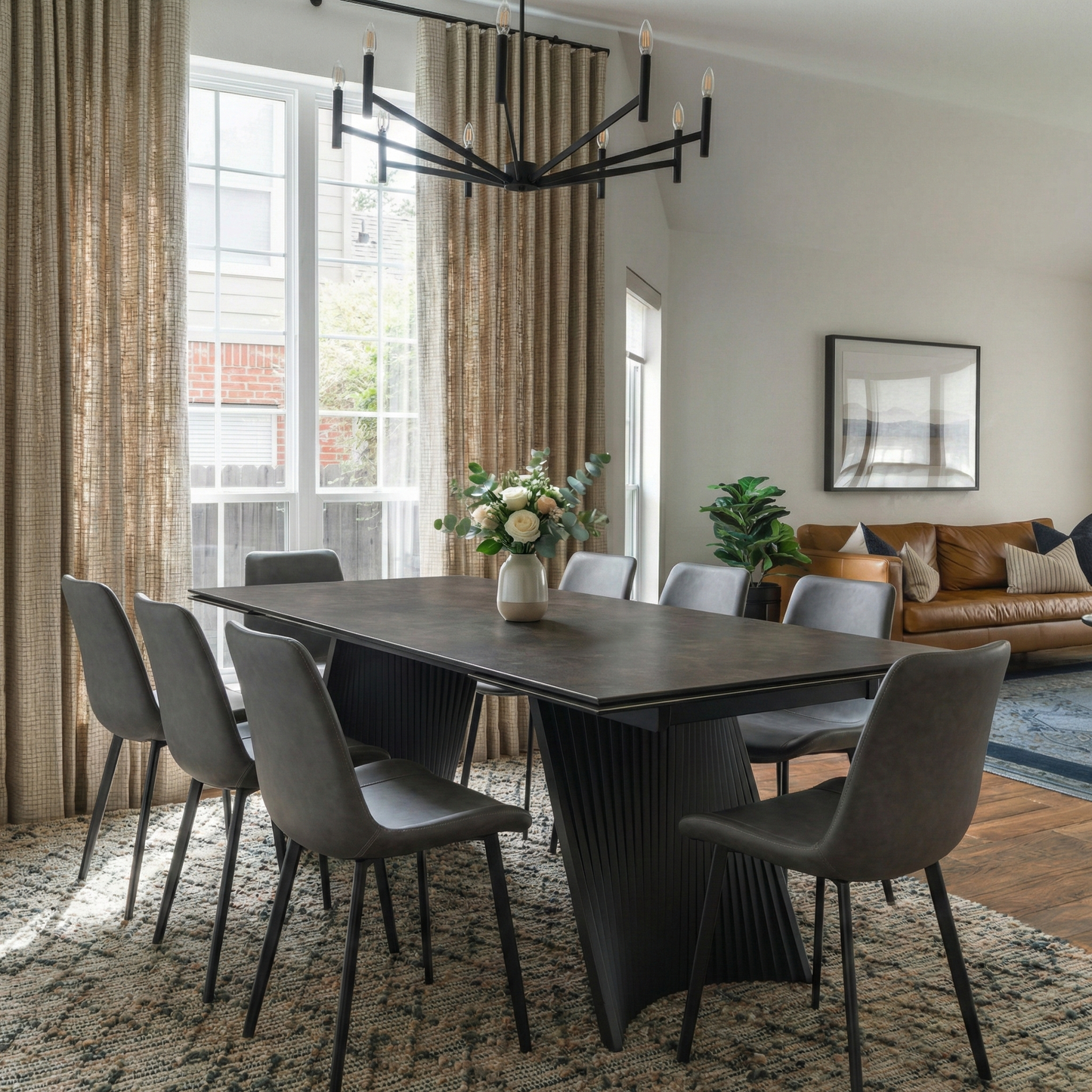 Sollievo Charlotte 90-129 Extendable Dining Table With Sintered Stone Desktop