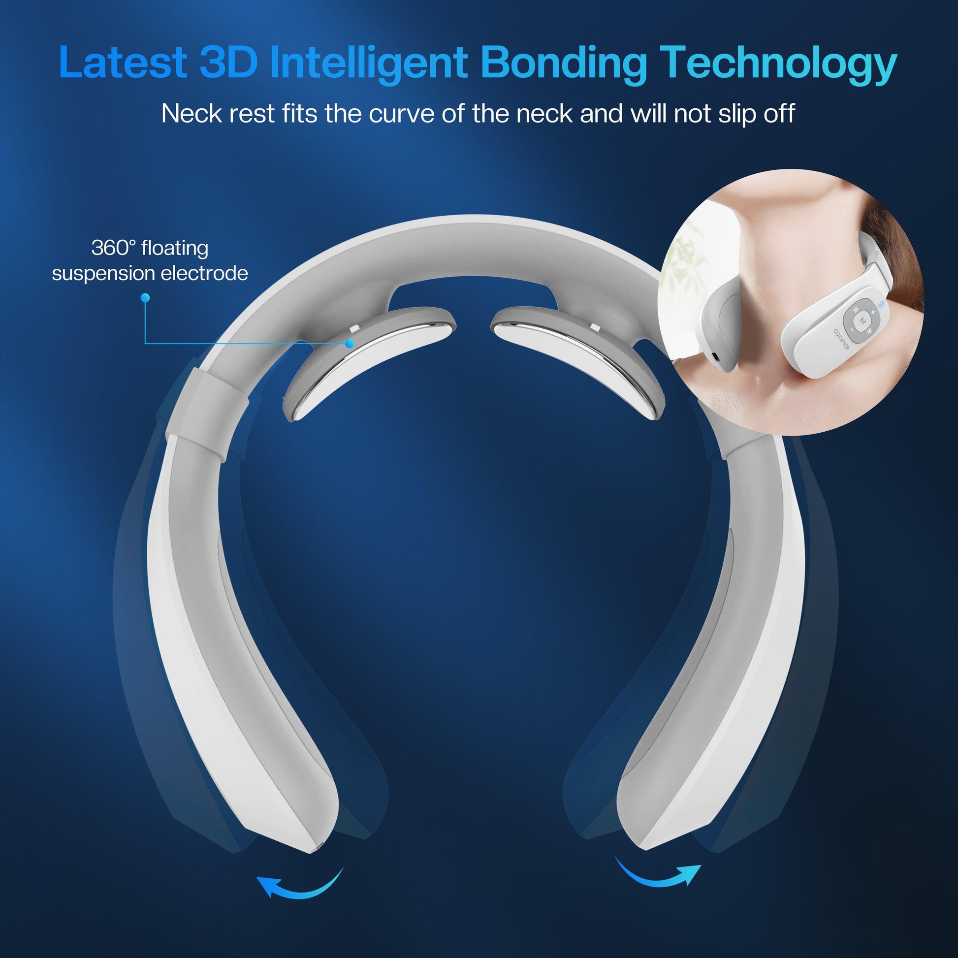 Comfier Comfier Portable Intelligent Electric Pulse Neck Massager with Heat for Pain Relief CF-6322
