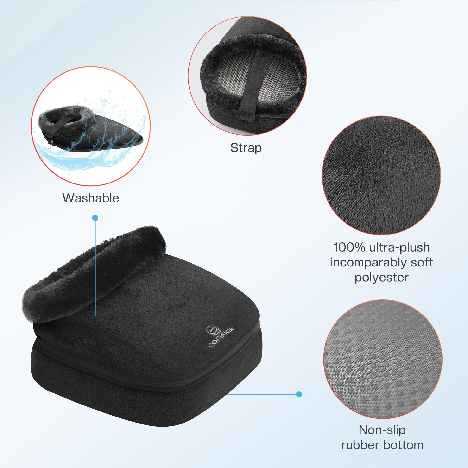 Comfier Foot Massager Comfier Foot Massager with Heat, Electric Foot Warmer for Women, Men, Shiatsu Feet Massager Machine for Plantar Fasciitis, 2-in-1 Foot & Back Massager, Foot Heater,Valentine's Day Gift CF-5202N
