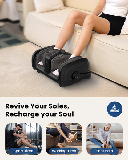Comfier Foot Massager Comfier Shiatsu Foot Massager Machine, Foot Calf Massager with Heat, Squeeze & Vibration Massage, Remote Control, UP to Men Size 14 CF-5416