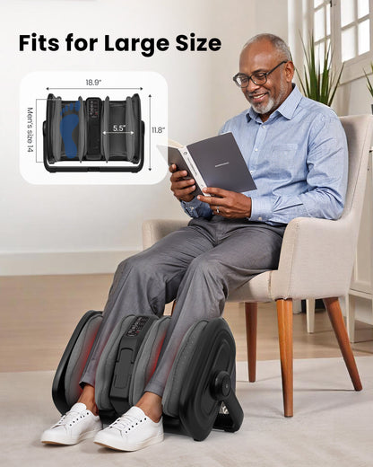 Comfier Foot Massager Comfier Shiatsu Foot Massager Machine, Foot Calf Massager with Heat, Squeeze & Vibration Massage, Remote Control, UP to Men Size 14 CF-5416