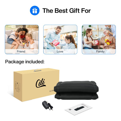 Comfier Full Body Massager CILI Full Body Massage Mat 10 Vibration Massage Motors with Heating for Back, Shoulder, Leg, Gifts for Men Women, Mom Dad, Black CL-3701