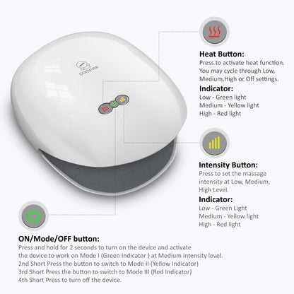 Comfier Hand Massager Comfier Wireless Hand Massager with Heat, FSA or HSA, 3 Levels Compression & Heating for Carpal Tunnel, Ideal Gifts CF-4803