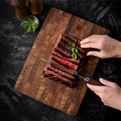 Sollievo End Grain Wood Cutting Board for Everyday Chopping