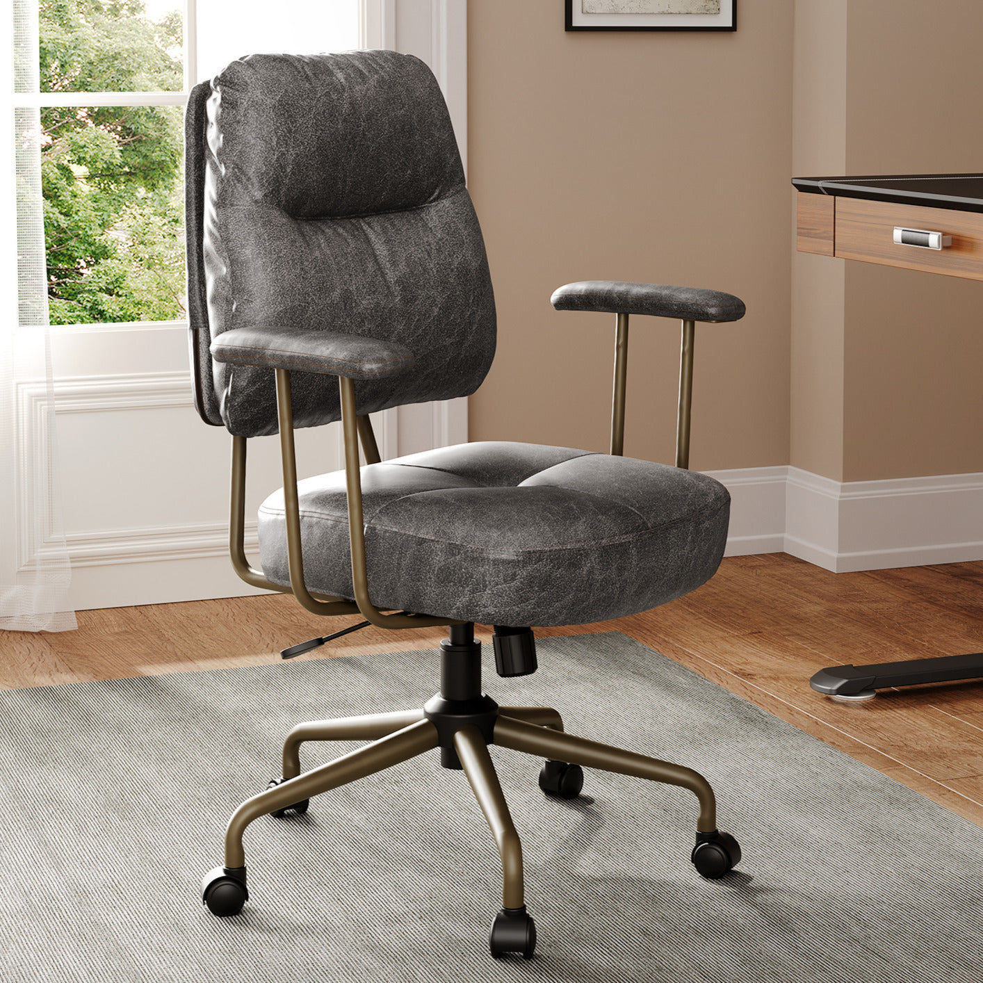 Sollievo Becky Vintage-Inspired Home Office Chair